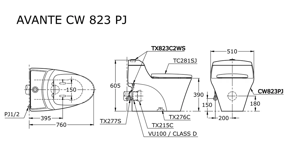 Jual Closet TOTO CW823PJ -2