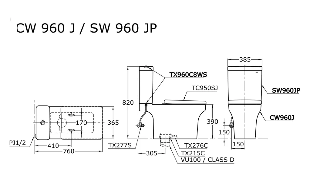 Jual Closet TOTO CW960J/SW960JP -2