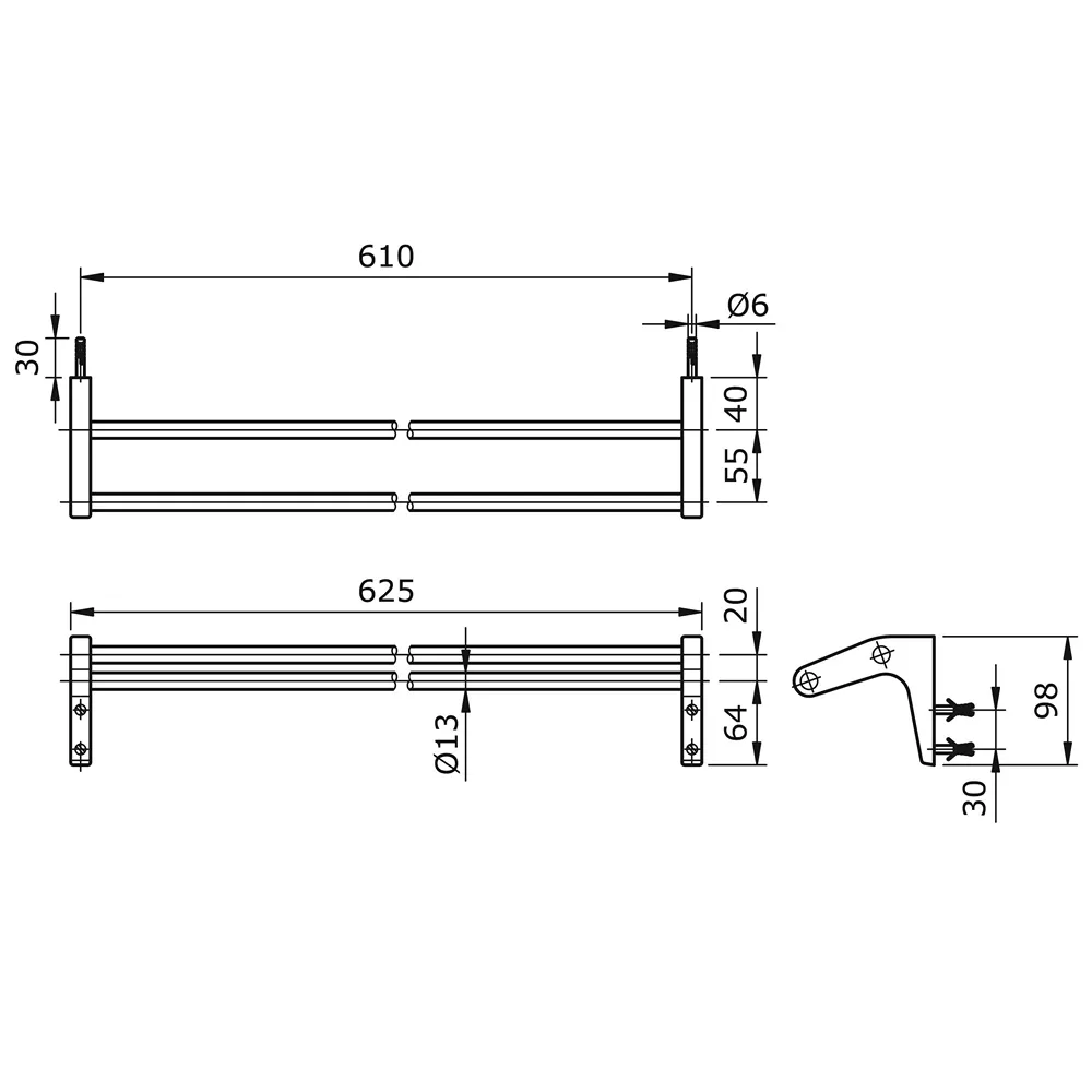 Jual Toto Double Towel Bar TS113W-2