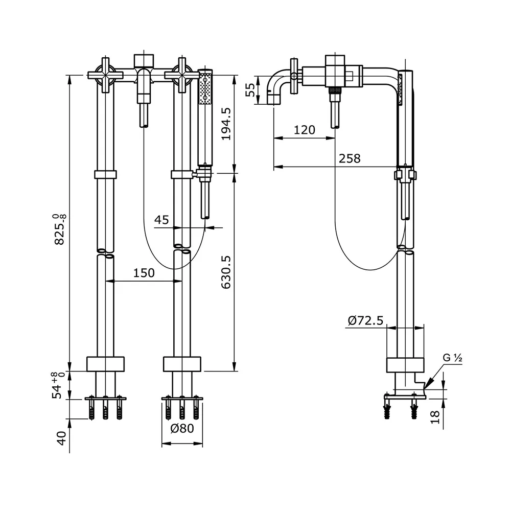 Jual Toto Floor Standing Shower TX445SECMV3-2