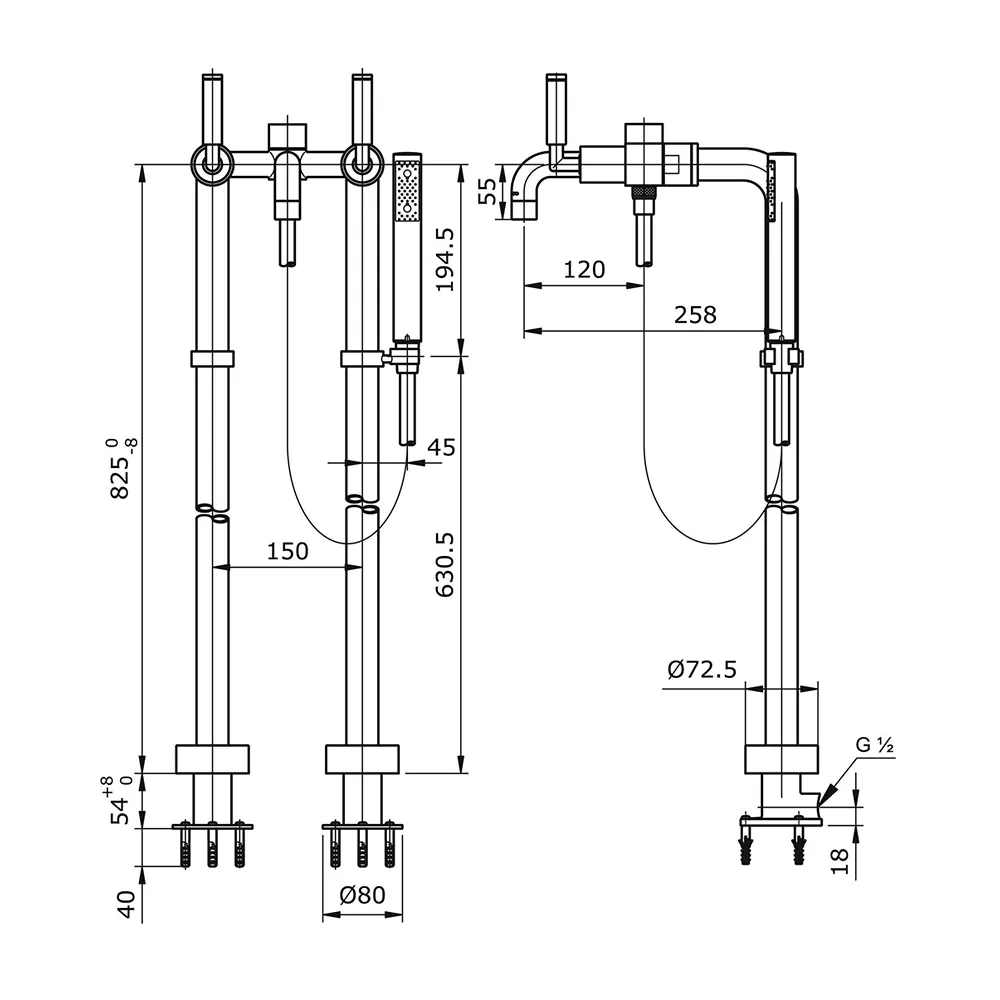 Jual Toto Floor Standing Shower TX445SELMV3Z-2