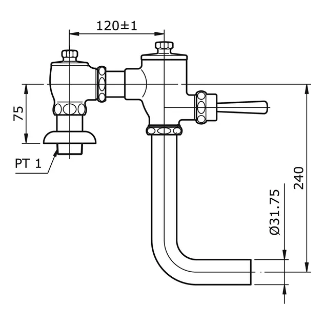 Jual Toto Flush Valve T150NL-2