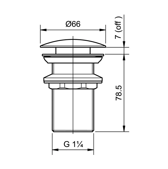 Jual TOTO T6JV2N One Push Pop Up Waste w/o Overflow Hole / Afur Wastafel-2
