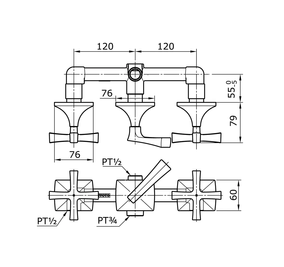Jual Shower TOTO Mixer TX469SWC -2