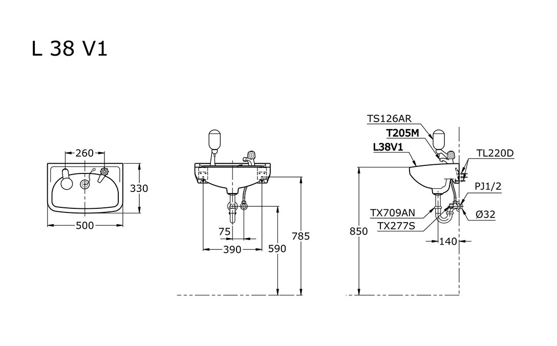 Jual Wastafel TOTO L38V1 -2