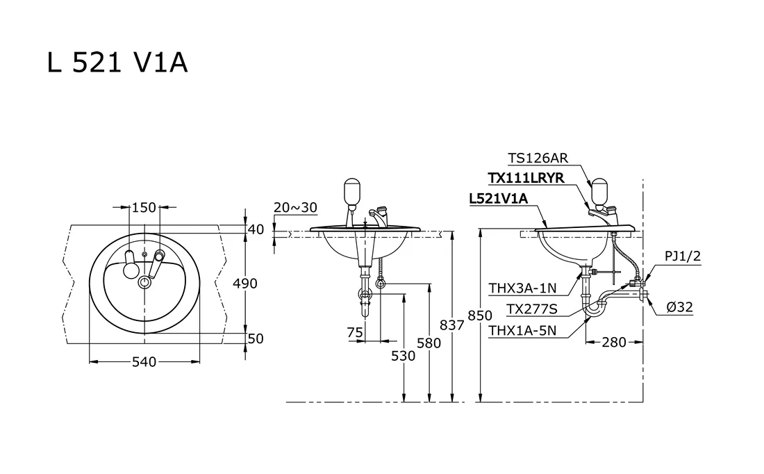 Jual Wastafel TOTO L521V1A-2