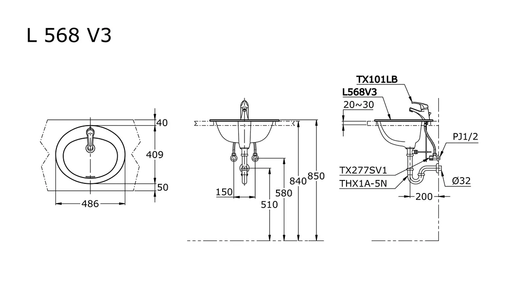 Jual Wastafel TOTO L568V3-2
