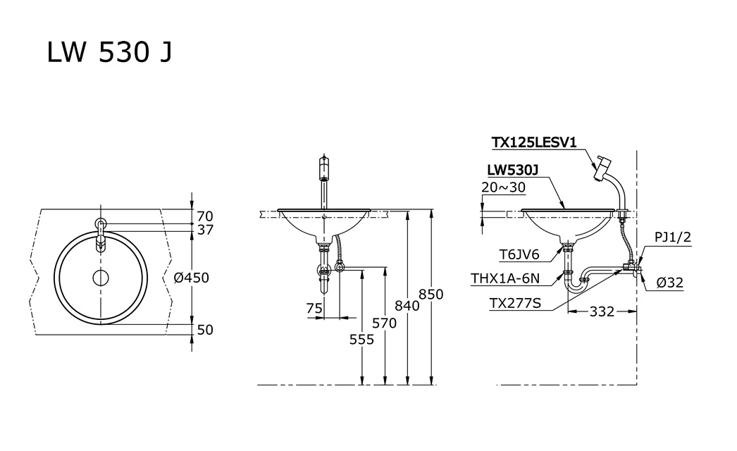 Jual Wastafel TOTO LW530J -2