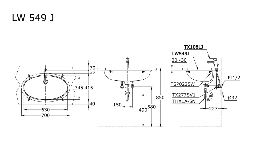 Jual Wastafel TOTO LW549J -2