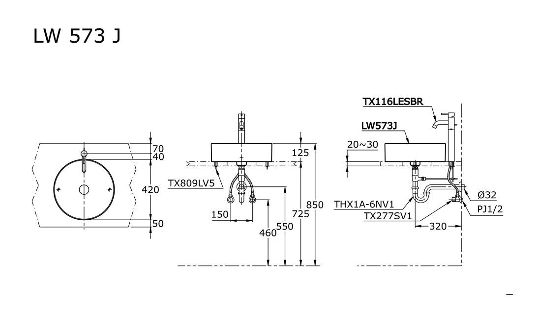Jual Wastafel TOTO LW573J-2