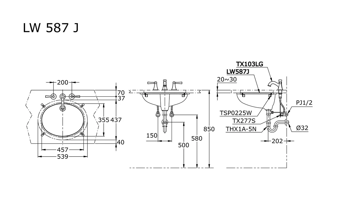 Jual Wastafel TOTO LW587J -2