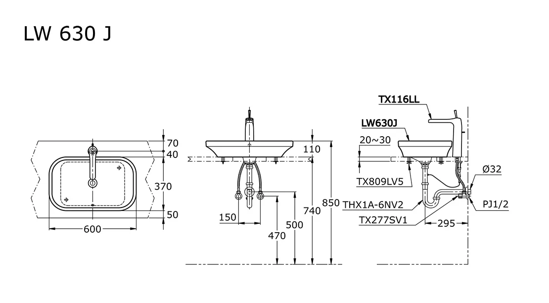 Jual Wastafel TOTO LW630J -2