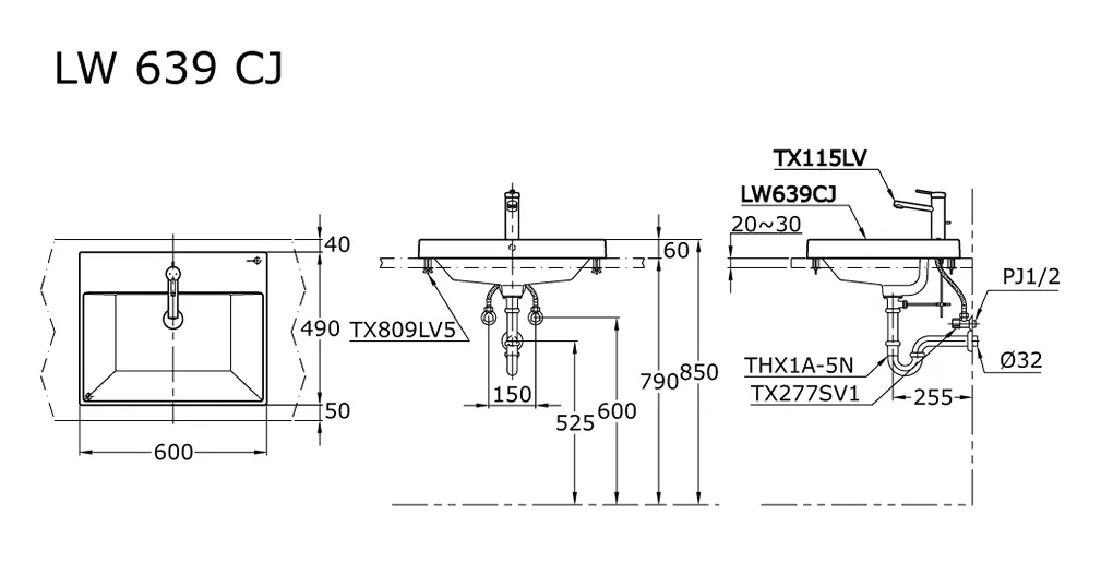 Jual Wastafel TOTO LW639CJ -2