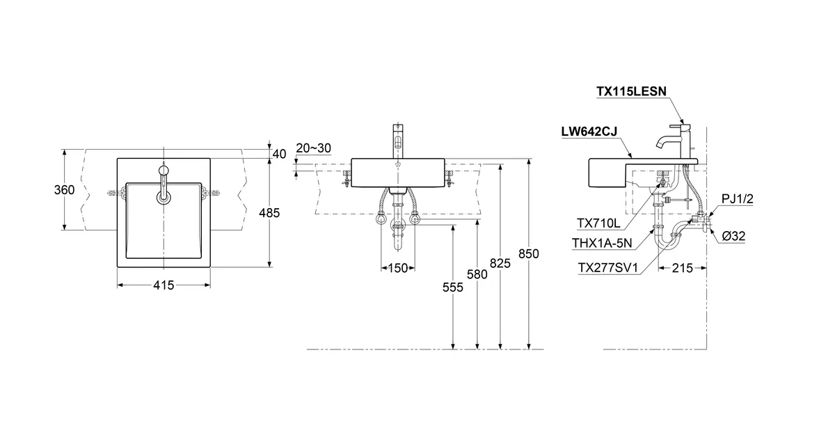 Jual Wastafel TOTO LW642CJ-2