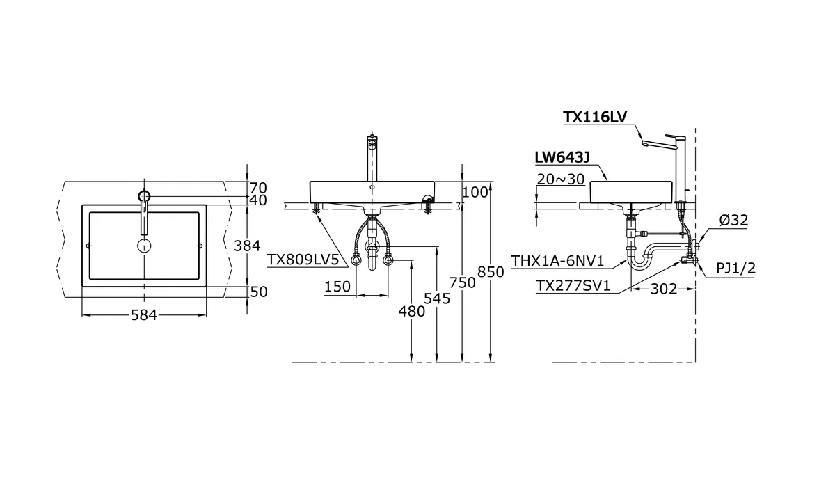 Jual Wastafel TOTO LW643J -2
