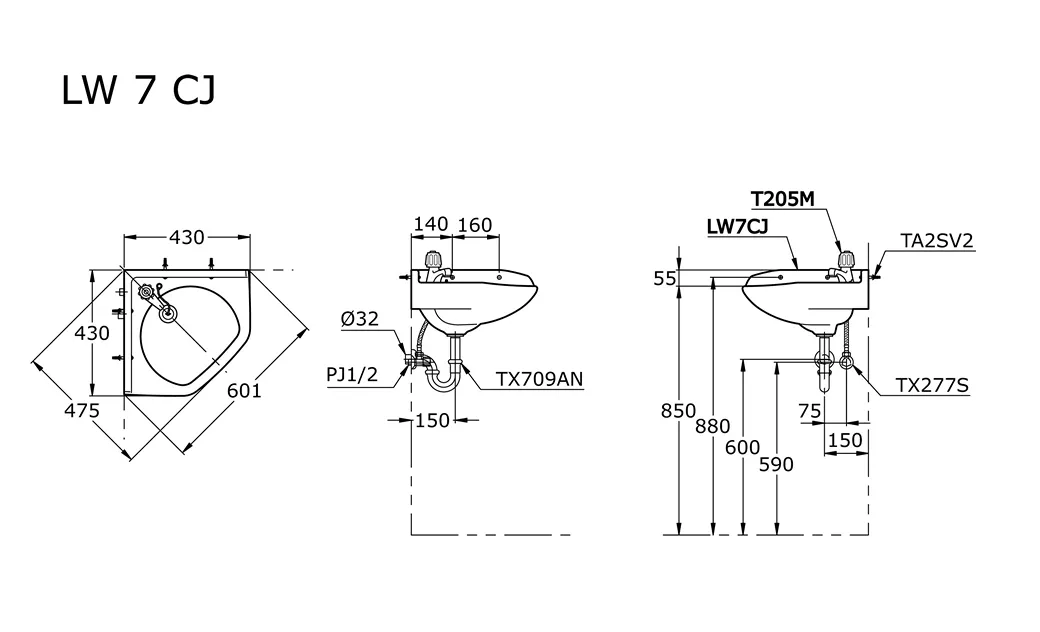 Jual Wastafel TOTO LW7CJ-2