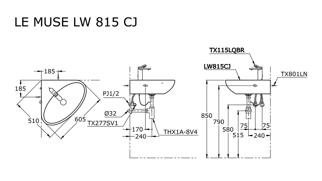 Jual Wastafel TOTO LW815CJ -2