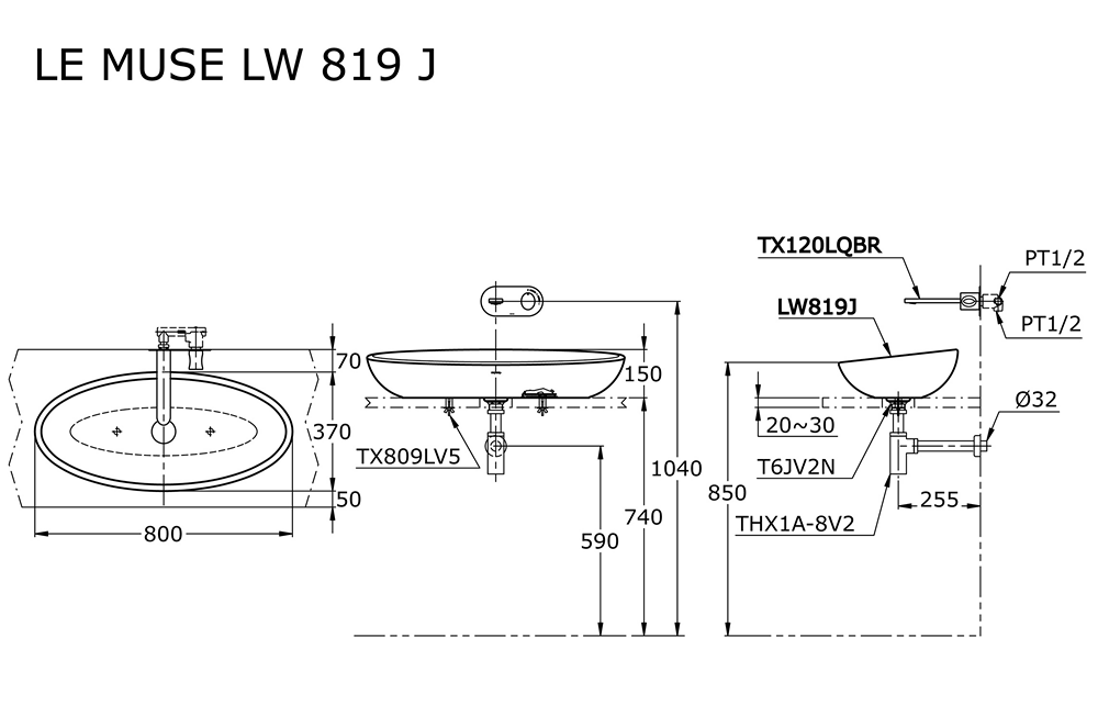 Jual Wastafel TOTO LW819J -2