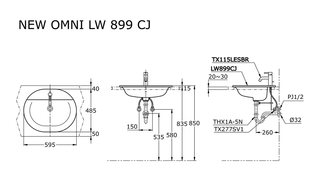 Jual Wastafel TOTO LW899CJ -2