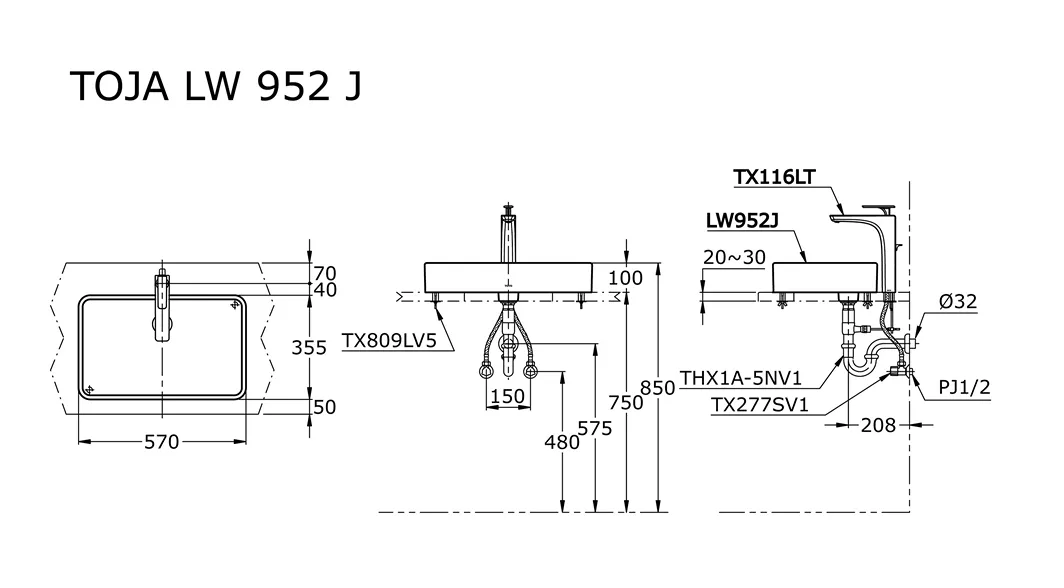 Jual Wastafel TOTO LW952J -2