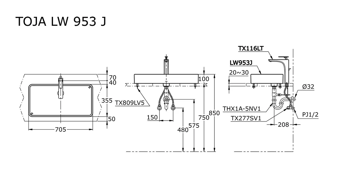 Jual Wastafel TOTO LW953J -2