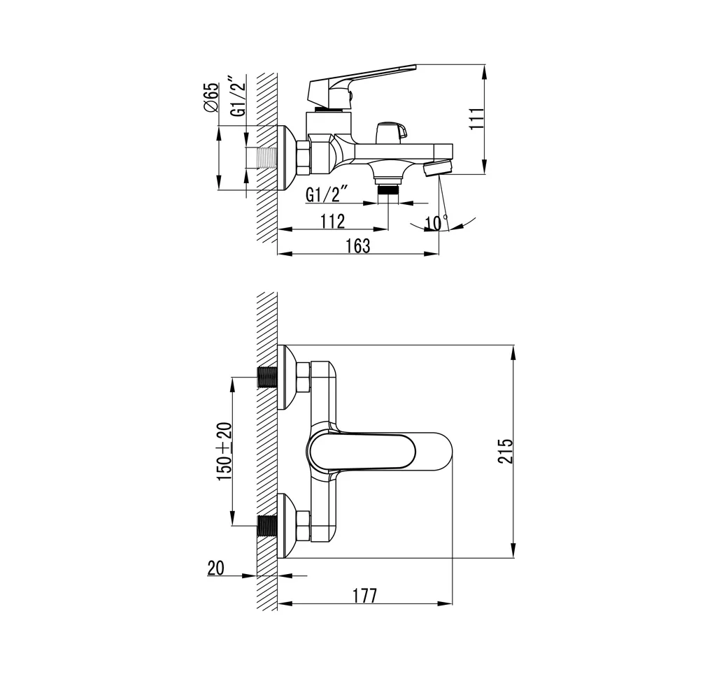 Jual Wasser MBT-S0101 Single Lever Bath & Shower Mixer-2