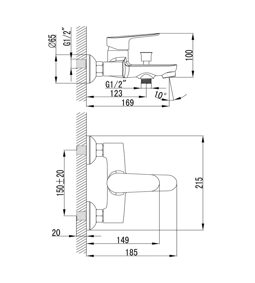 Jual Wasser MBT-S1910 Single Lever Bath & Shower Mixer-2