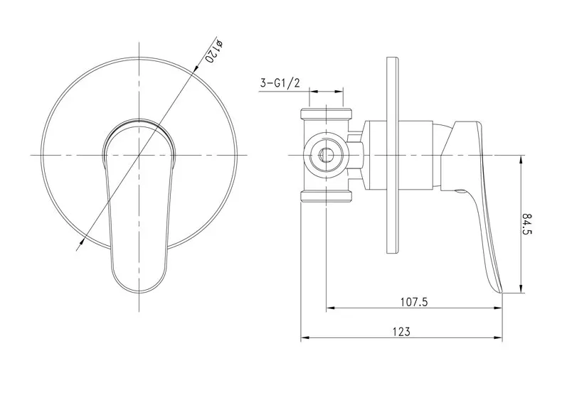 Jual Wasser MSW-X060 Single Lever Concealed Shower Mixer-2