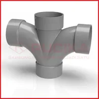 Jual Aksesoris Pipa Rucika PVC Large Radius Double Tee 2