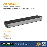 Jual Lampu & Armatur Luxmenn LED LUX - FG600 / 20 Watt / Magnetic Track Light Linear Flood Light - Cool White ( 4000k )-1