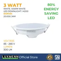Jual Lampu & Armatur Luxmenn LUX-H200 / 3 Watt / Inbow Bulat - Tipe Downlight - Tricolor-1