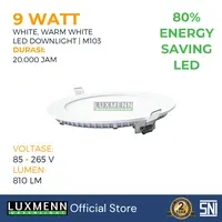 Jual Lampu & Armatur Luxmenn LUX-M103 / 9 Watt / Inbow Bulat - Tipe Downlight - Kuning 3000k-1