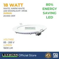 Jual Lampu & Armatur Luxmenn LUX-M106 / 18 Watt / Inbow Bulat - Tipe Downlight - Kuning 3000k-1