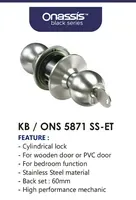 Jual Pegangan Pintu Onassis Knob set KB/ONS 5871 SS ET-1