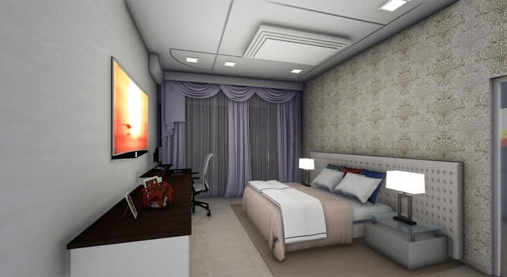inspirasi desain kamar tidur dengan dinding keramik
